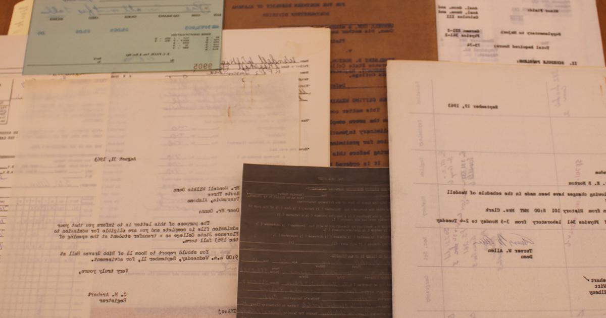 Wendell Gunn's admission records have been found and archived at the University of North Alabama.